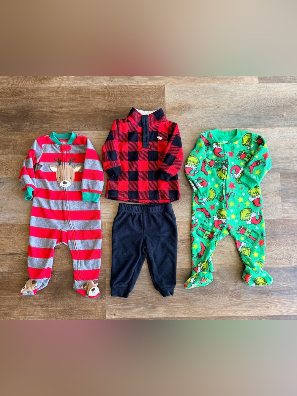 CARTERS | DR SEUSS | Baby Bundle | Fleece Sleepers | Plaid Outfit | Grinch